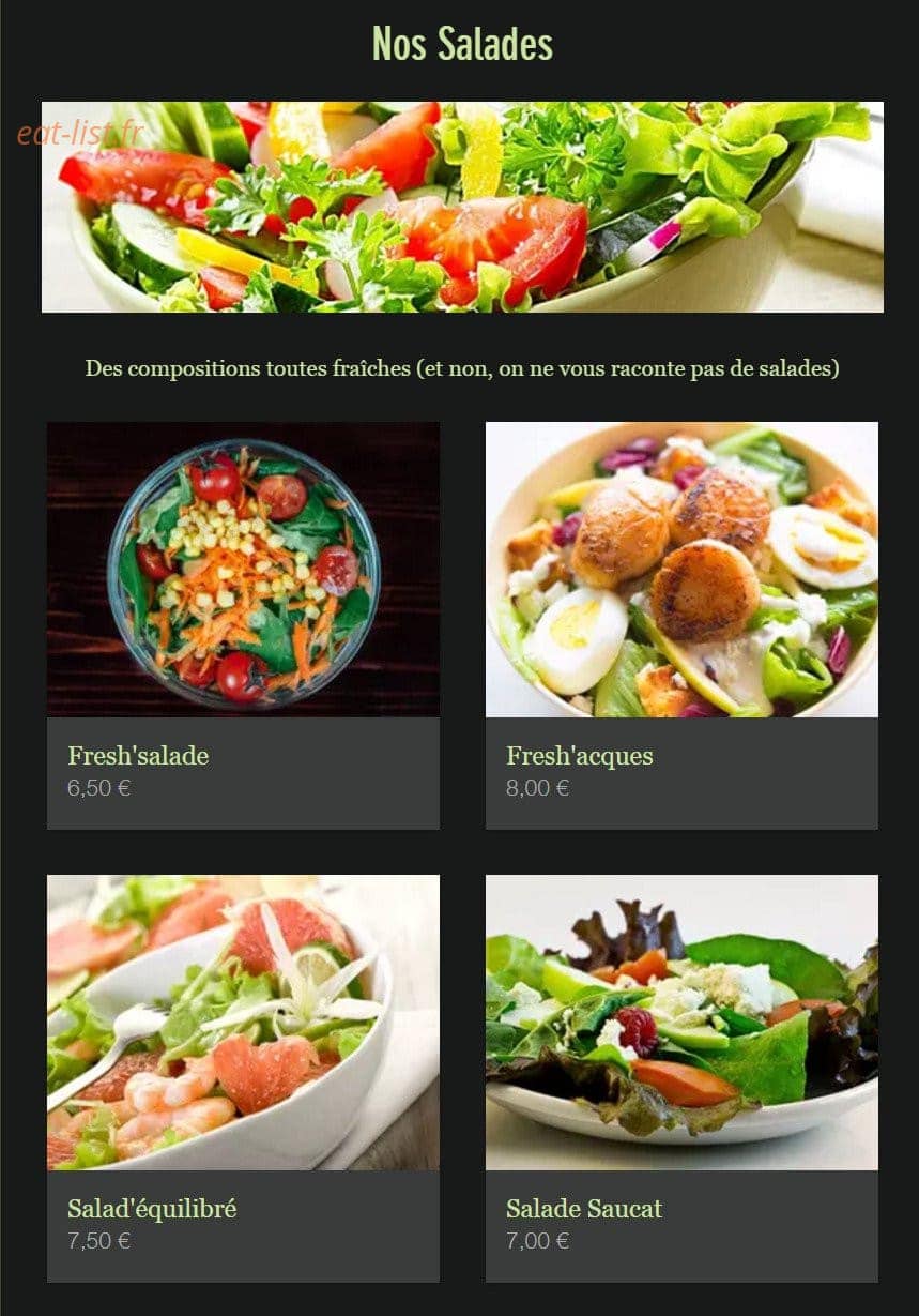 Speed'fresh — carte page 2