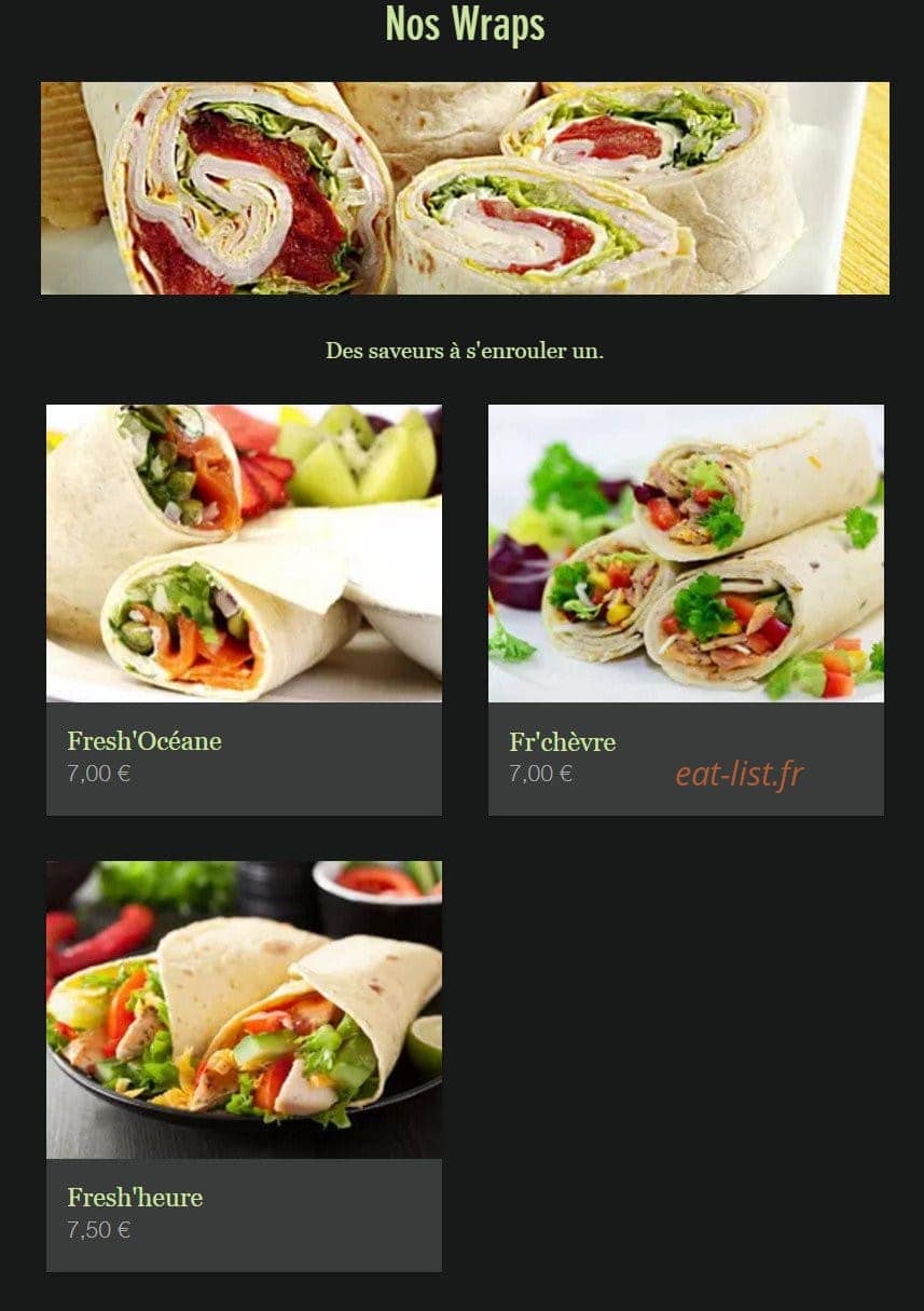 Speed'fresh — carte page 3