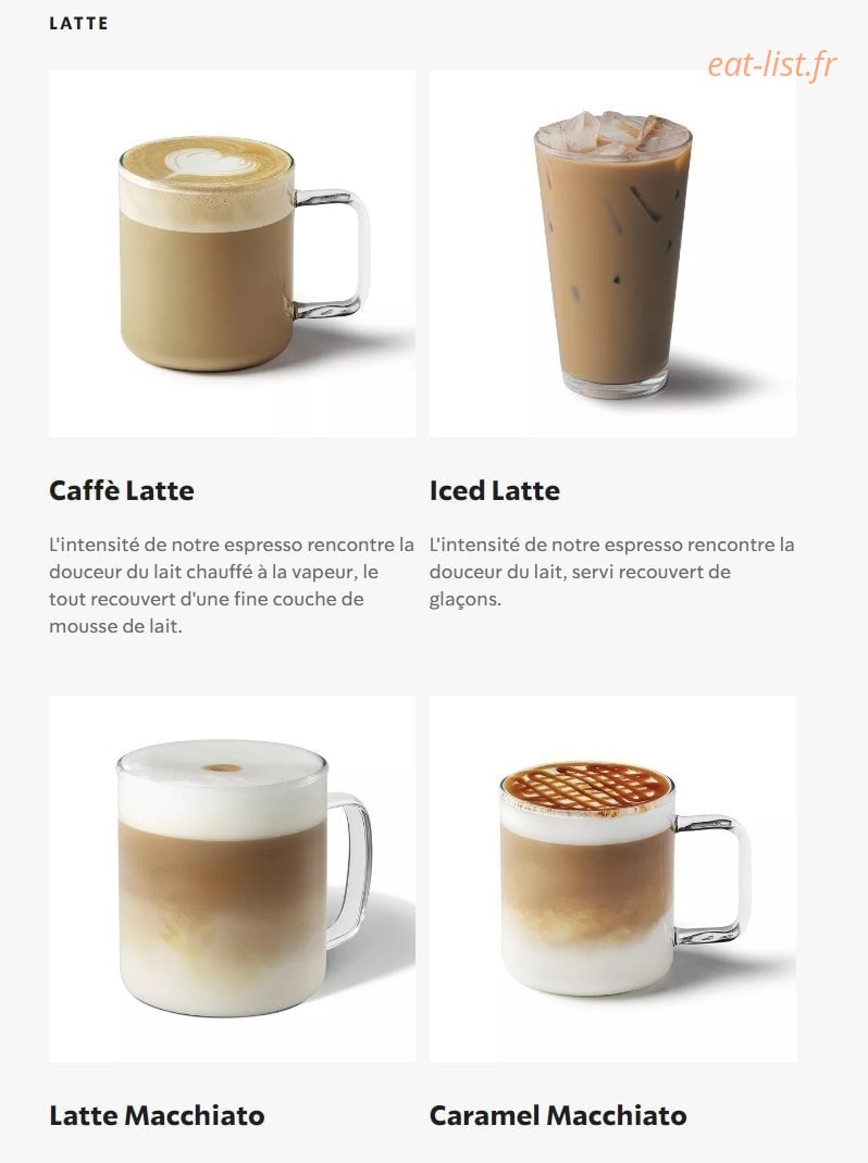 Starbucks Coffee — carte page 16