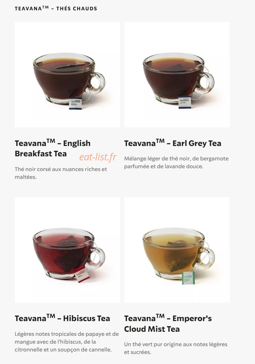 Starbucks Coffee — carte page 29