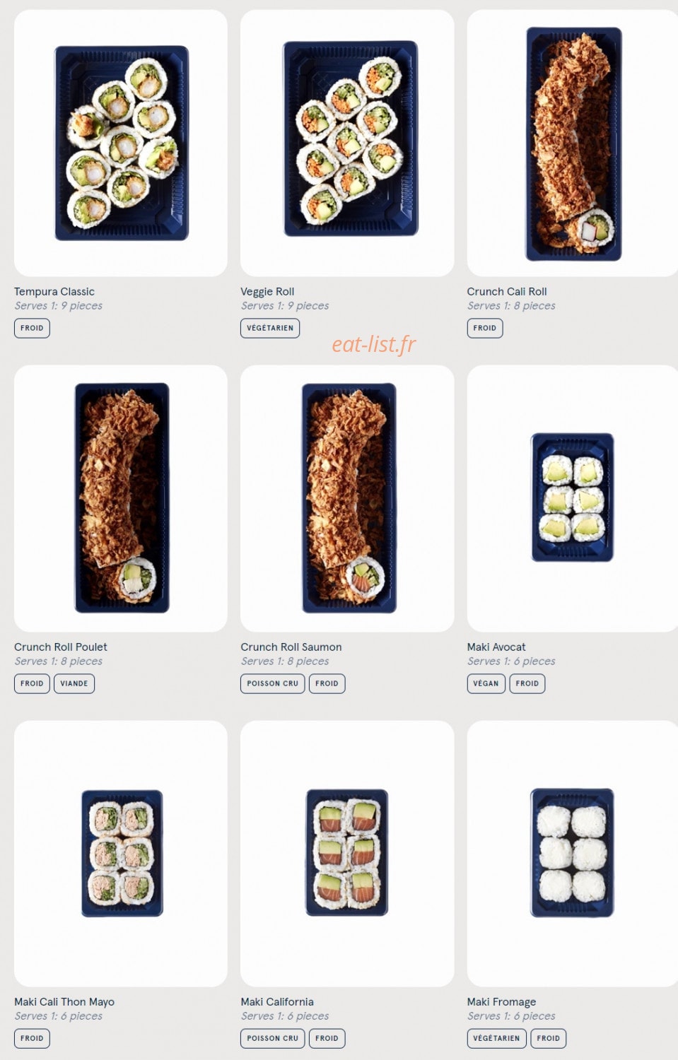 Sushi Daily — carte page 3