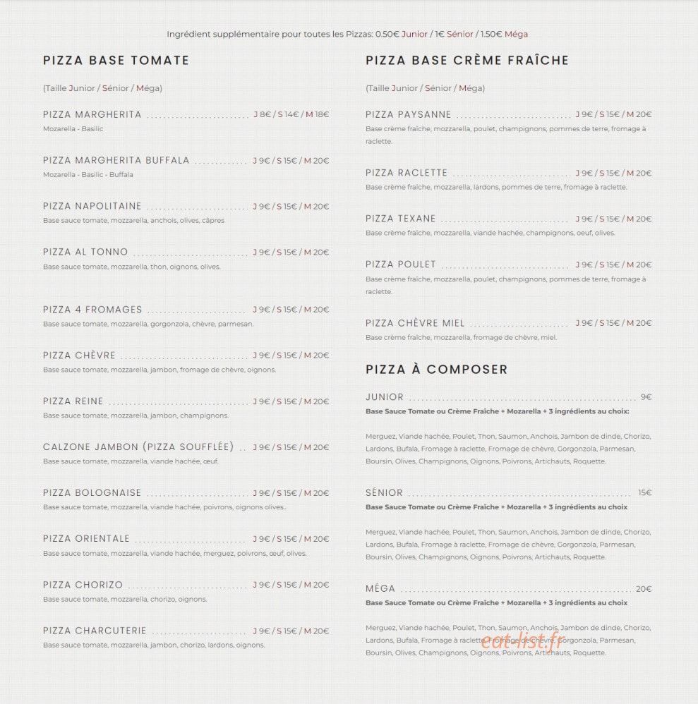 Taco Resto — carte page 1