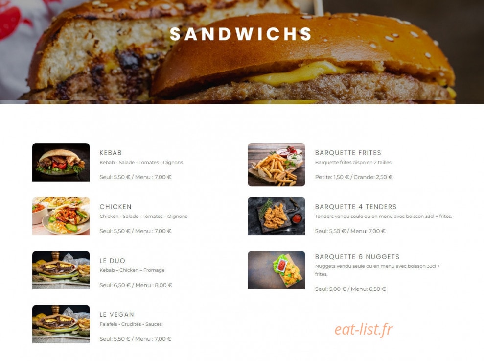Taco Resto — carte page 3