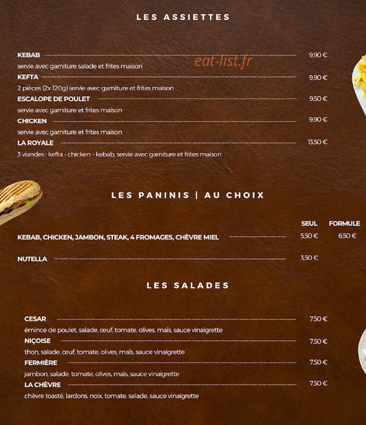 Time's Pizza — carte page 1