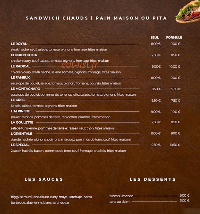 Time's Pizza — carte page 4