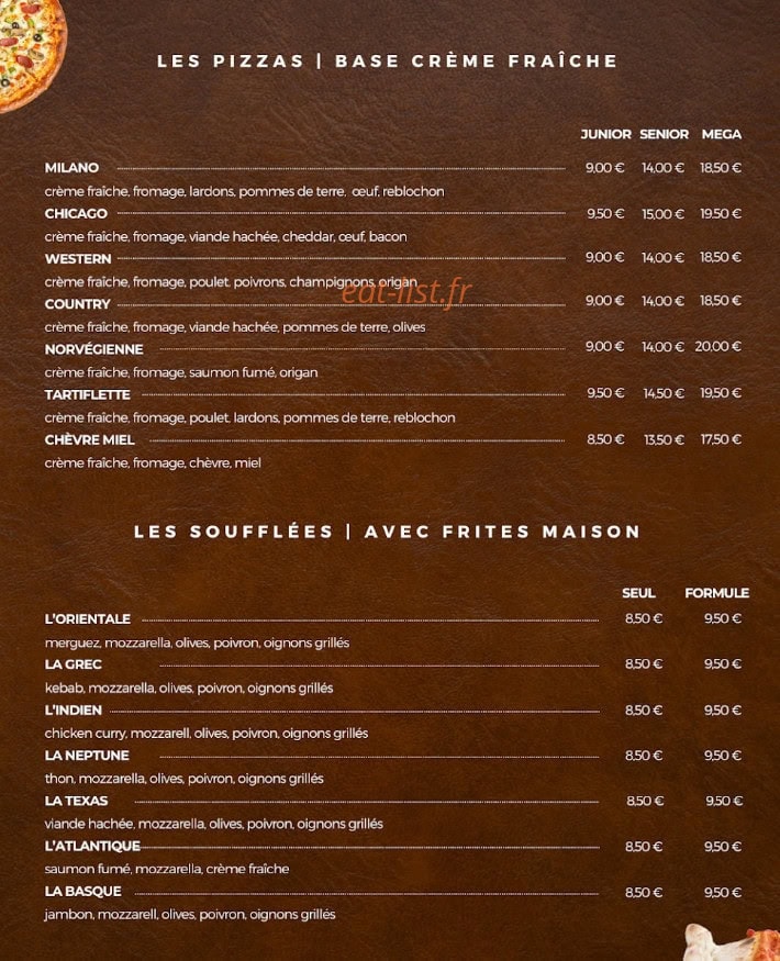 Time's Pizza — carte page 3