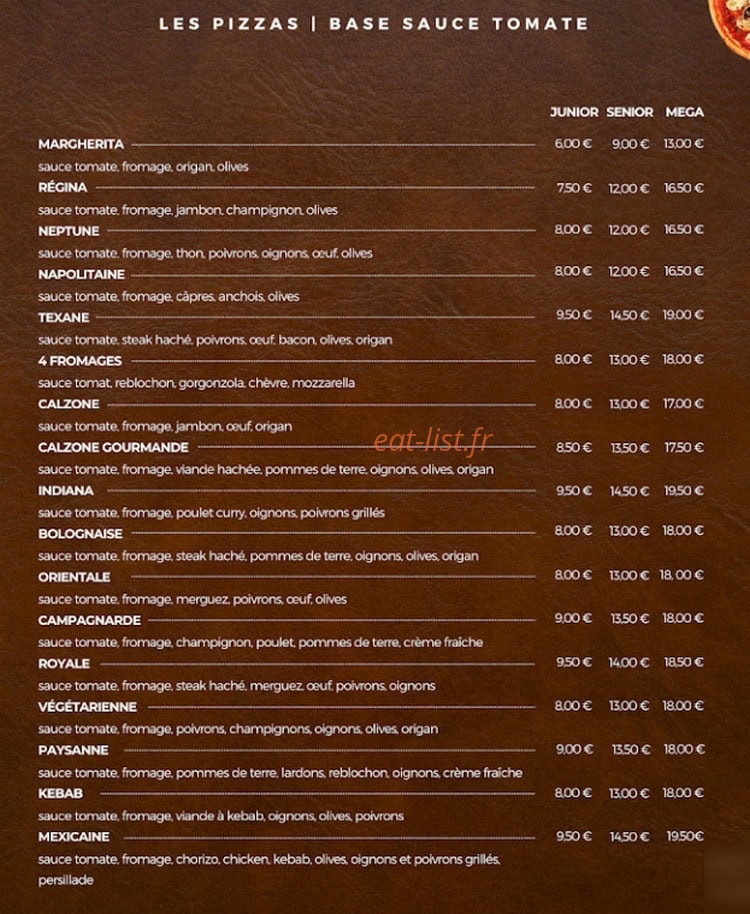 Time's Pizza — carte page 2