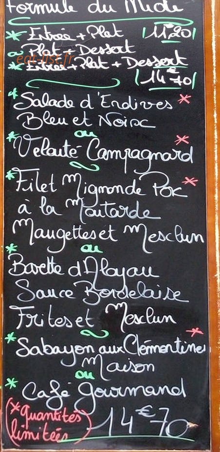 Atoll Café — carte page 1