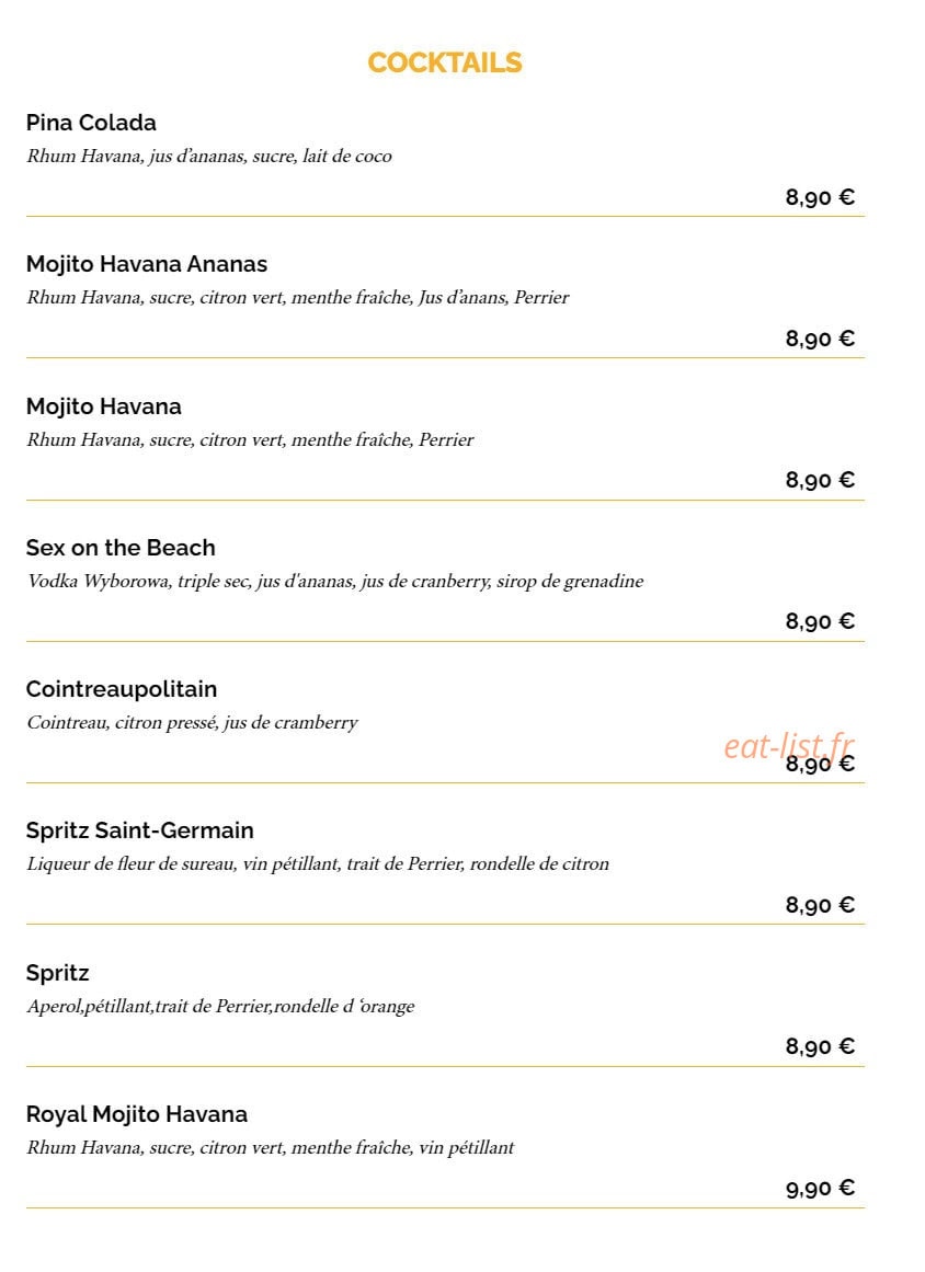 La Taverne — carte page 19