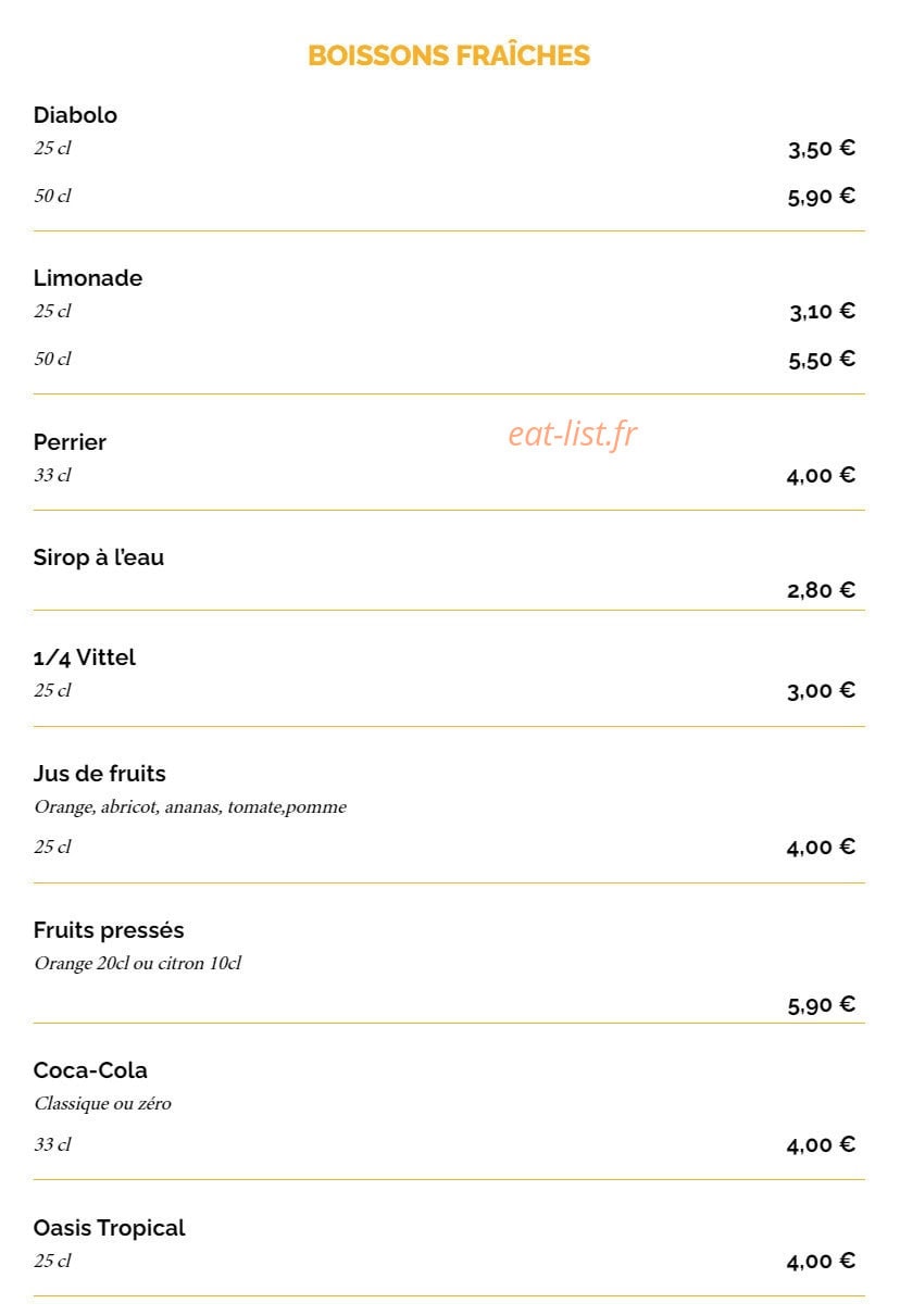 La Taverne — carte page 21