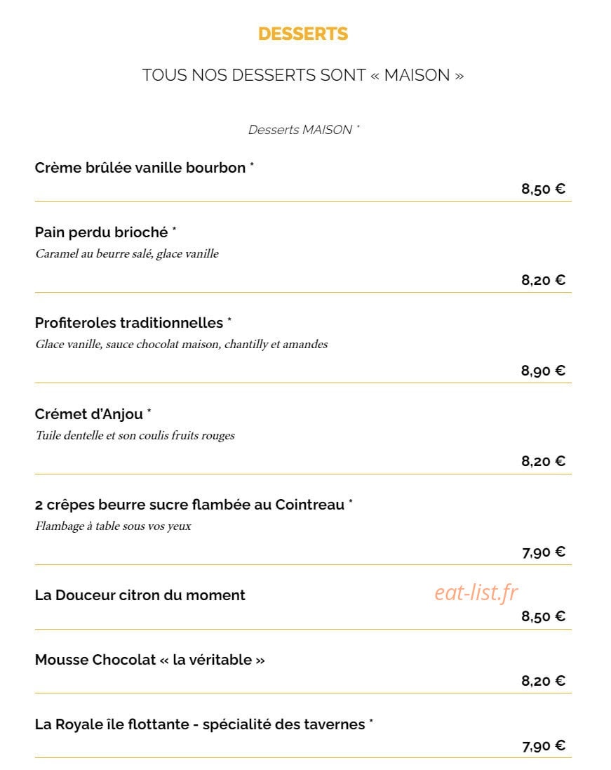 La Taverne — carte page 11