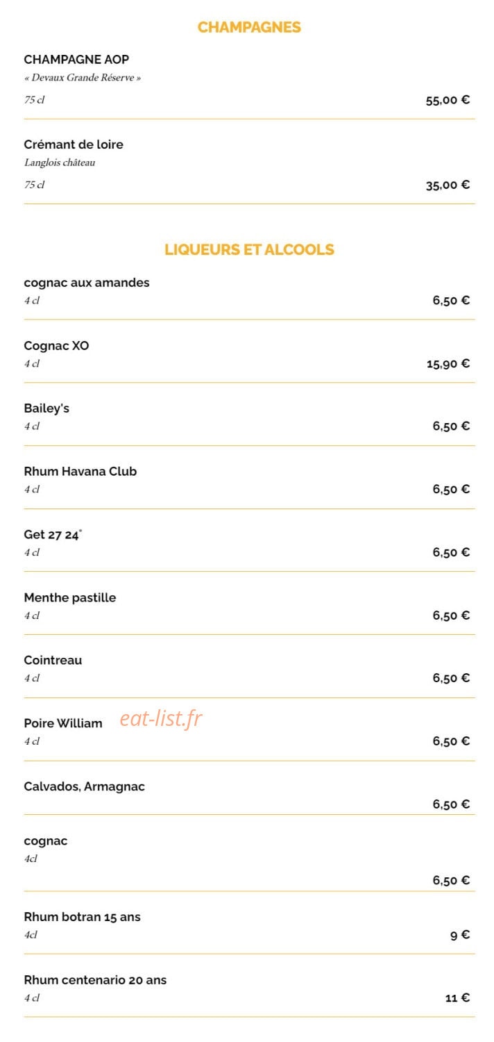La Taverne — carte page 31