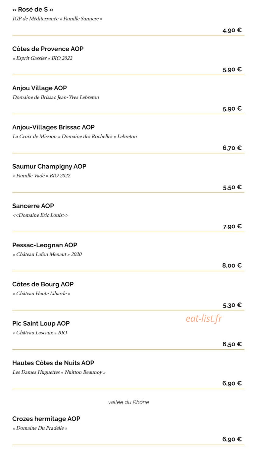 La Taverne — carte page 27