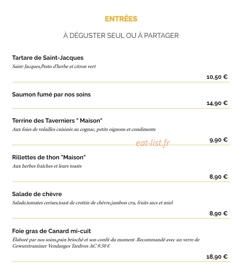 La Taverne — carte page 2