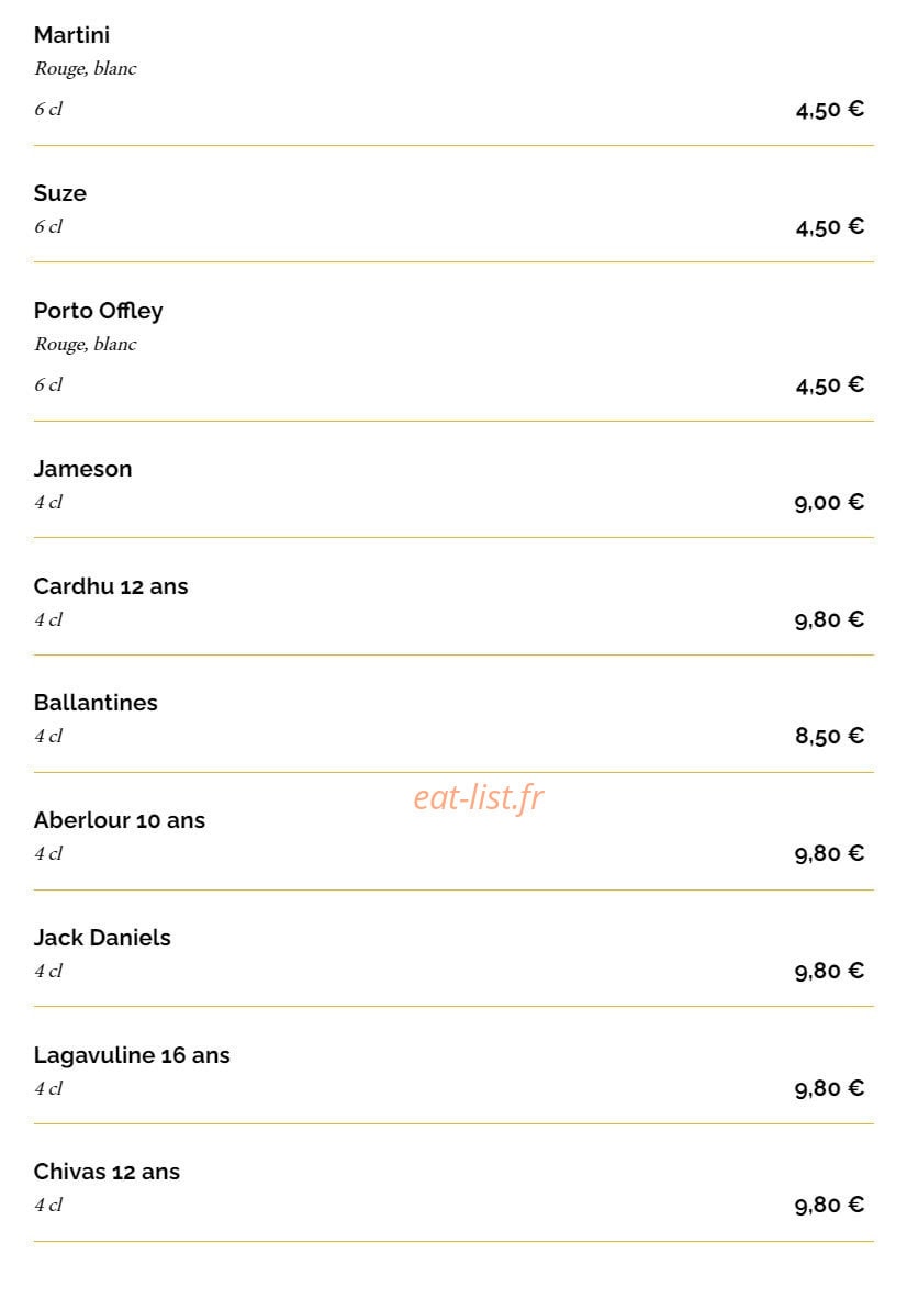 La Taverne — carte page 17