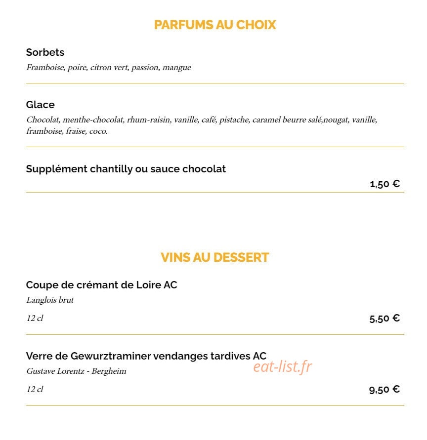 La Taverne — carte page 14