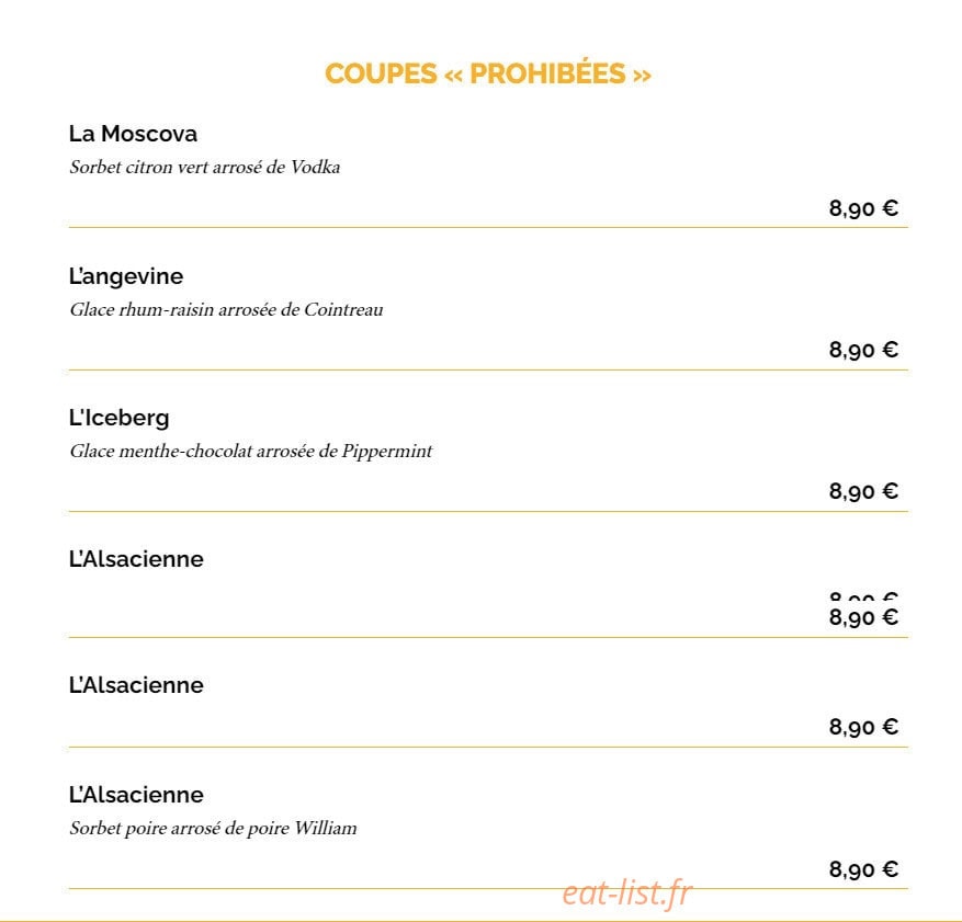 La Taverne — carte page 15