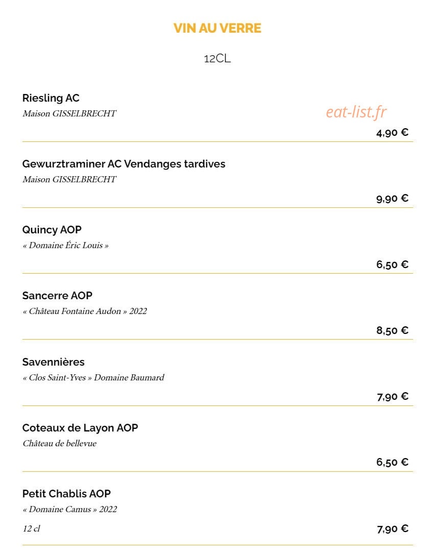La Taverne — carte page 26