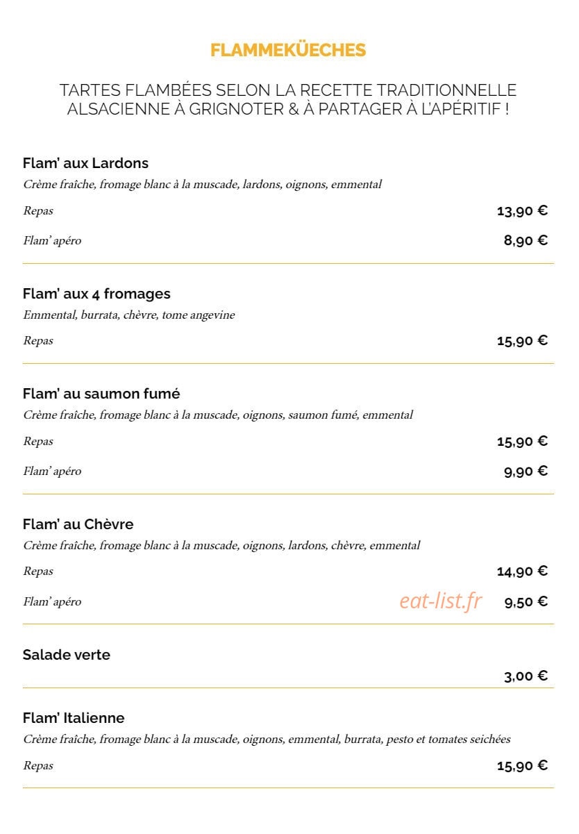 La Taverne — carte page 1