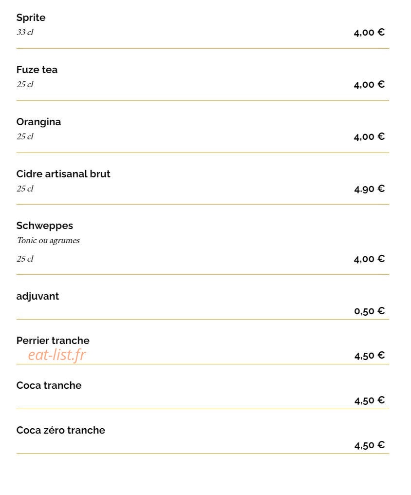 La Taverne — carte page 22