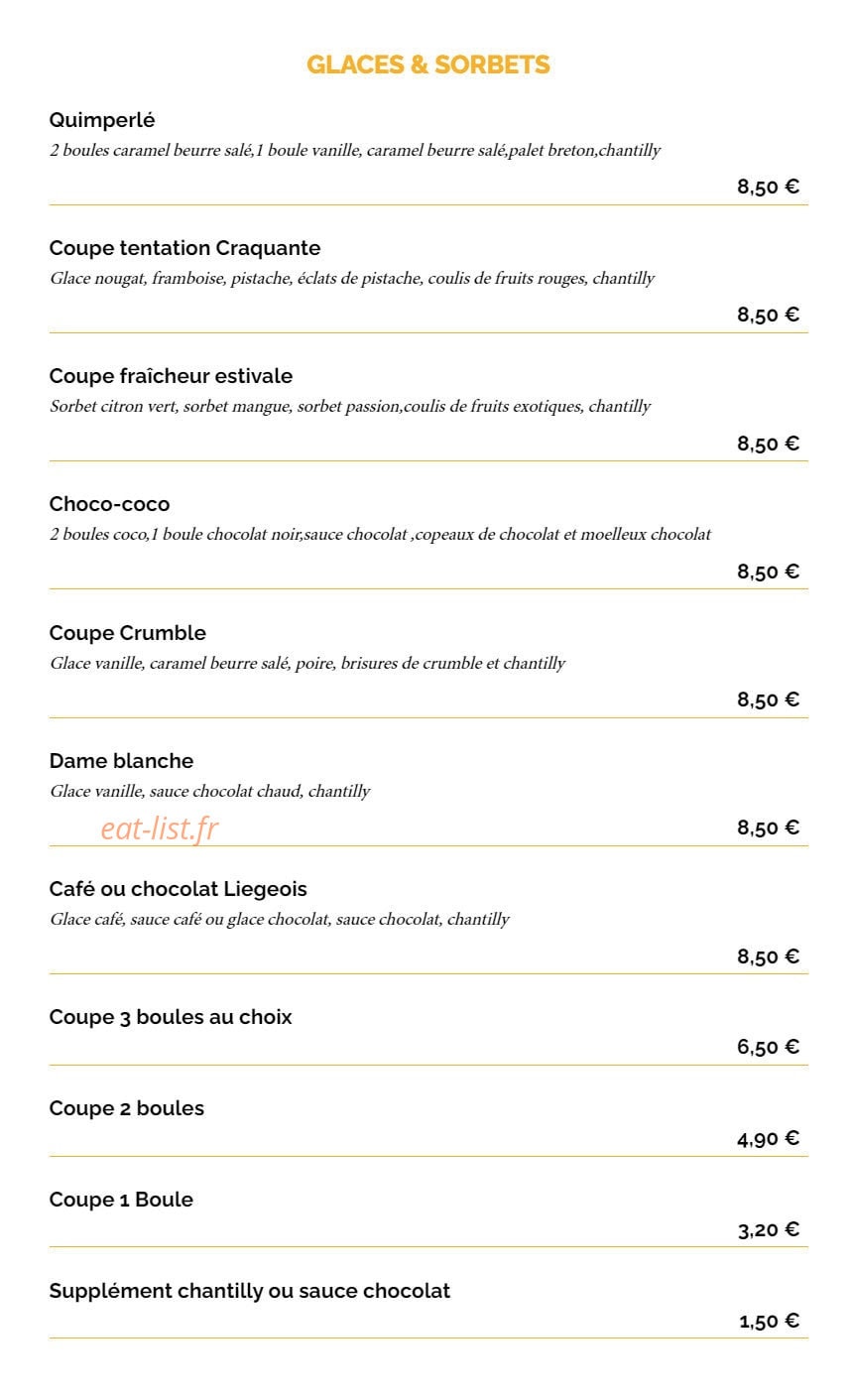 La Taverne — carte page 13
