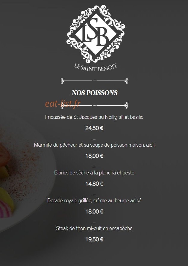Le Saint Benoit — carte page 4