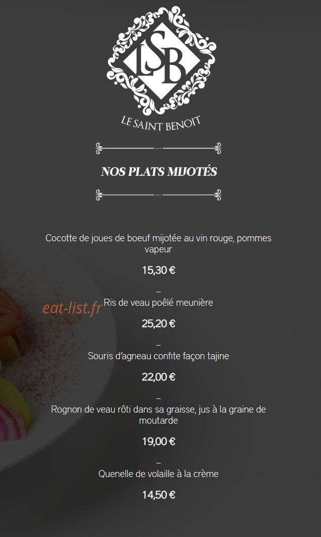 Le Saint Benoit — carte page 7