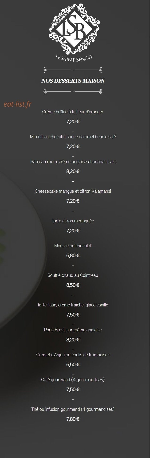 Le Saint Benoit — carte page 8