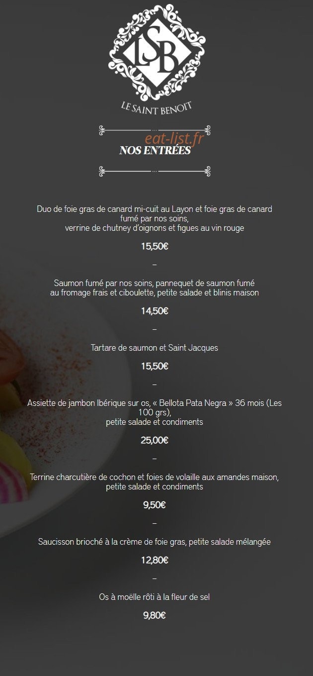 Le Saint Benoit — carte page 1