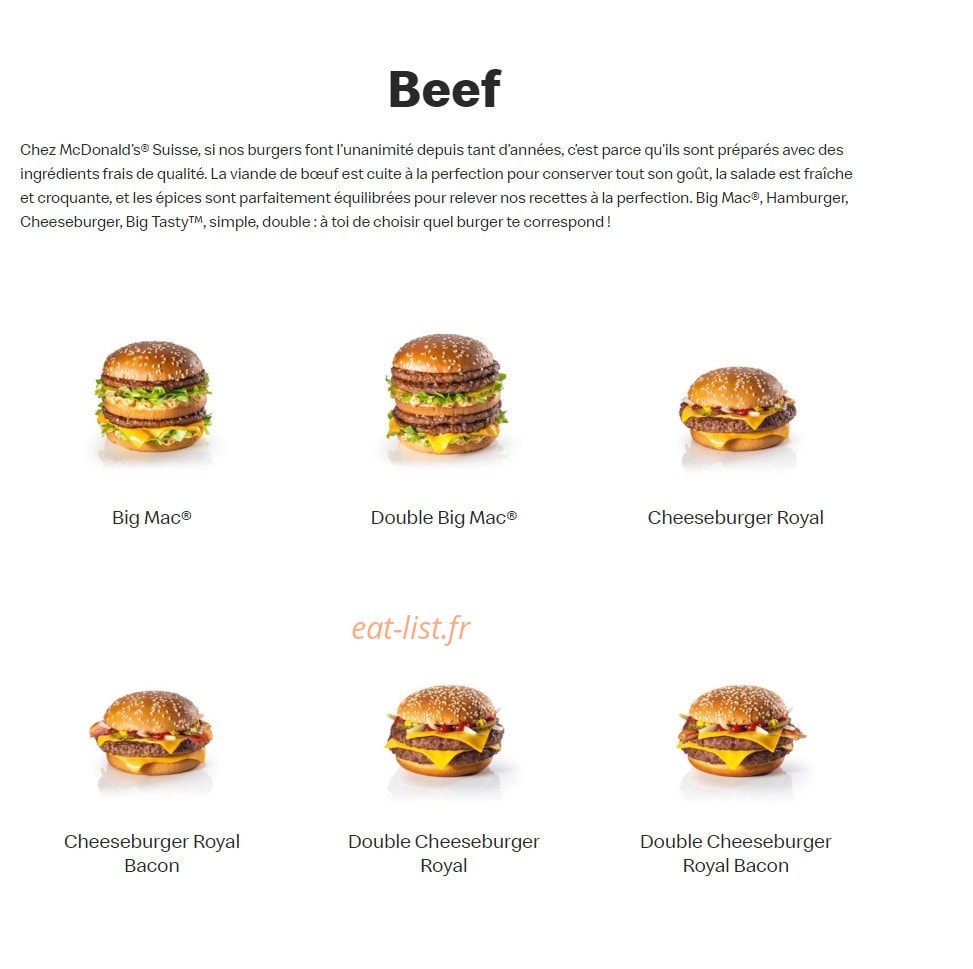 Mc Donald's — carte page 2