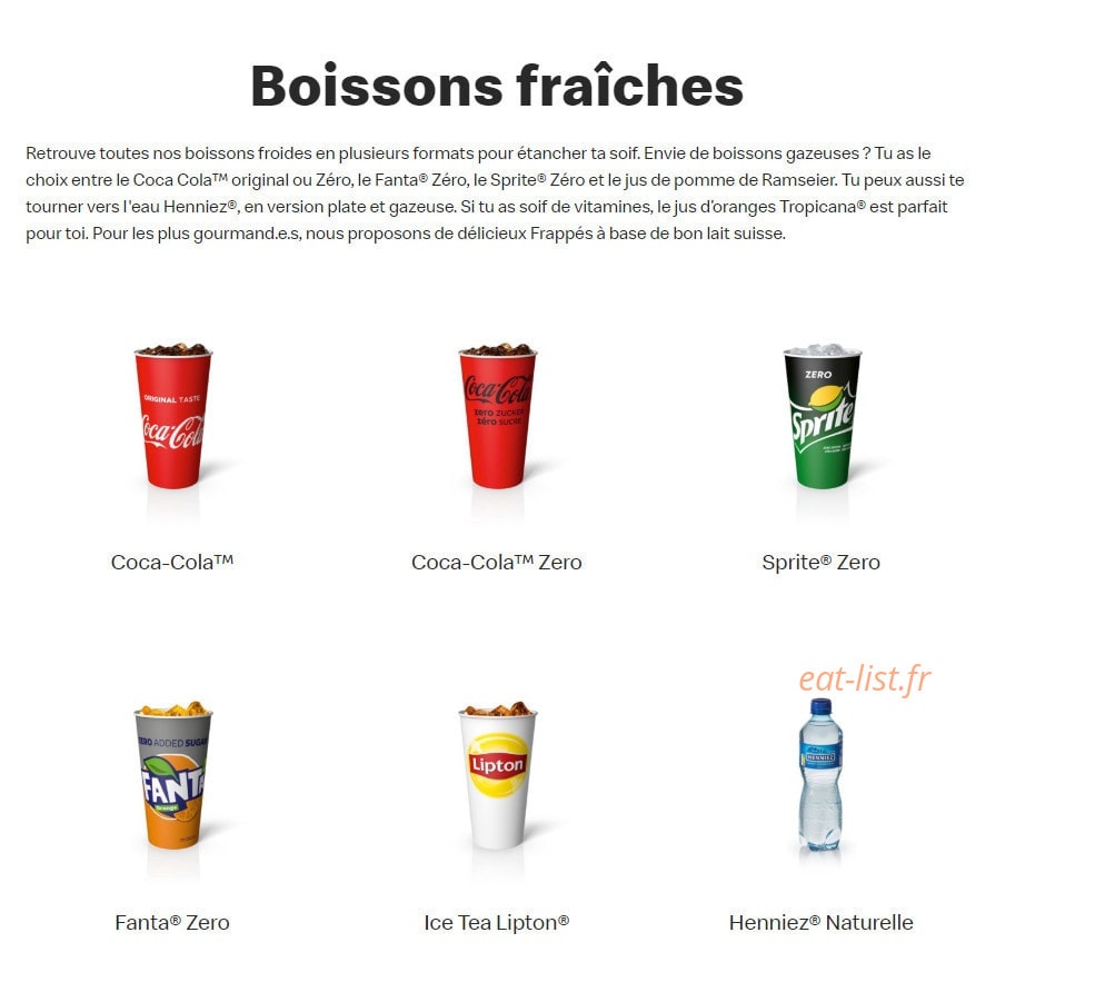 Mc Donald's — carte page 15