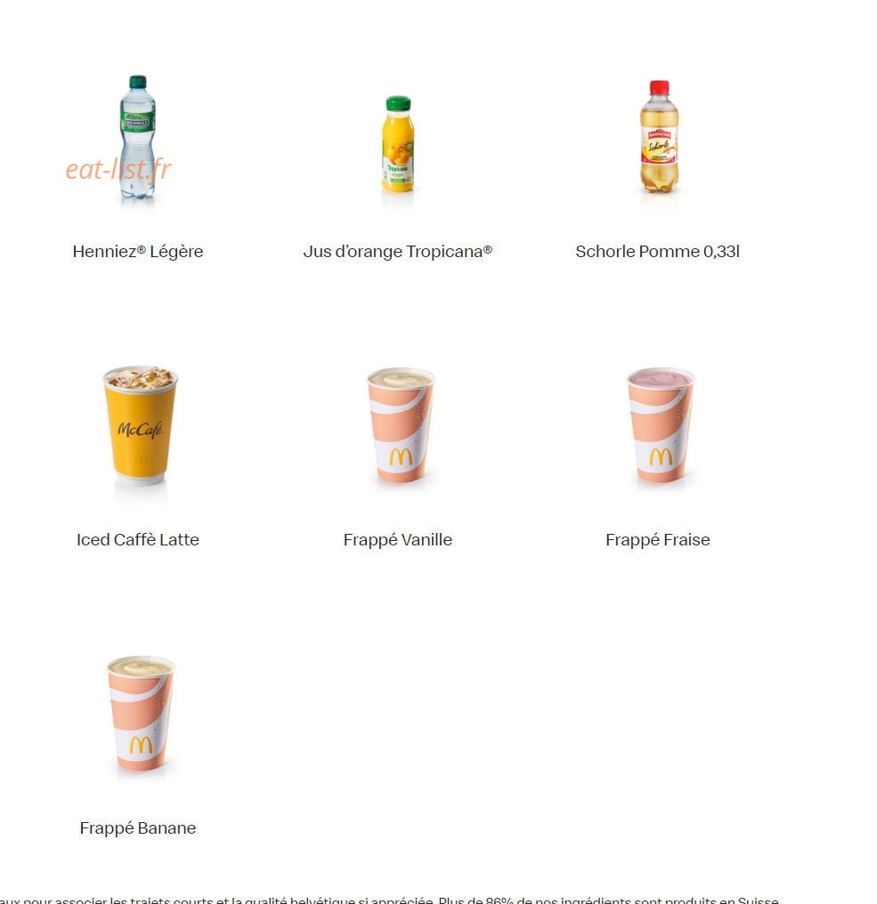 Mc Donald's — carte page 16