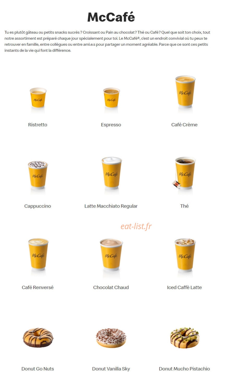 Mc Donald's — carte page 21