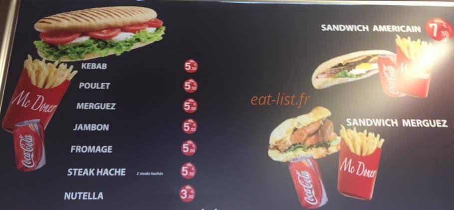 Mc doner — carte page 2