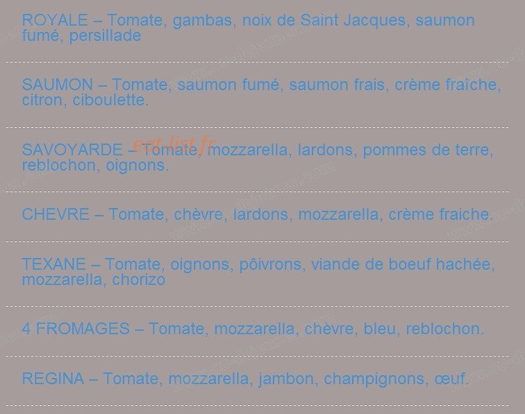 Restaurant La changerie — carte page 6