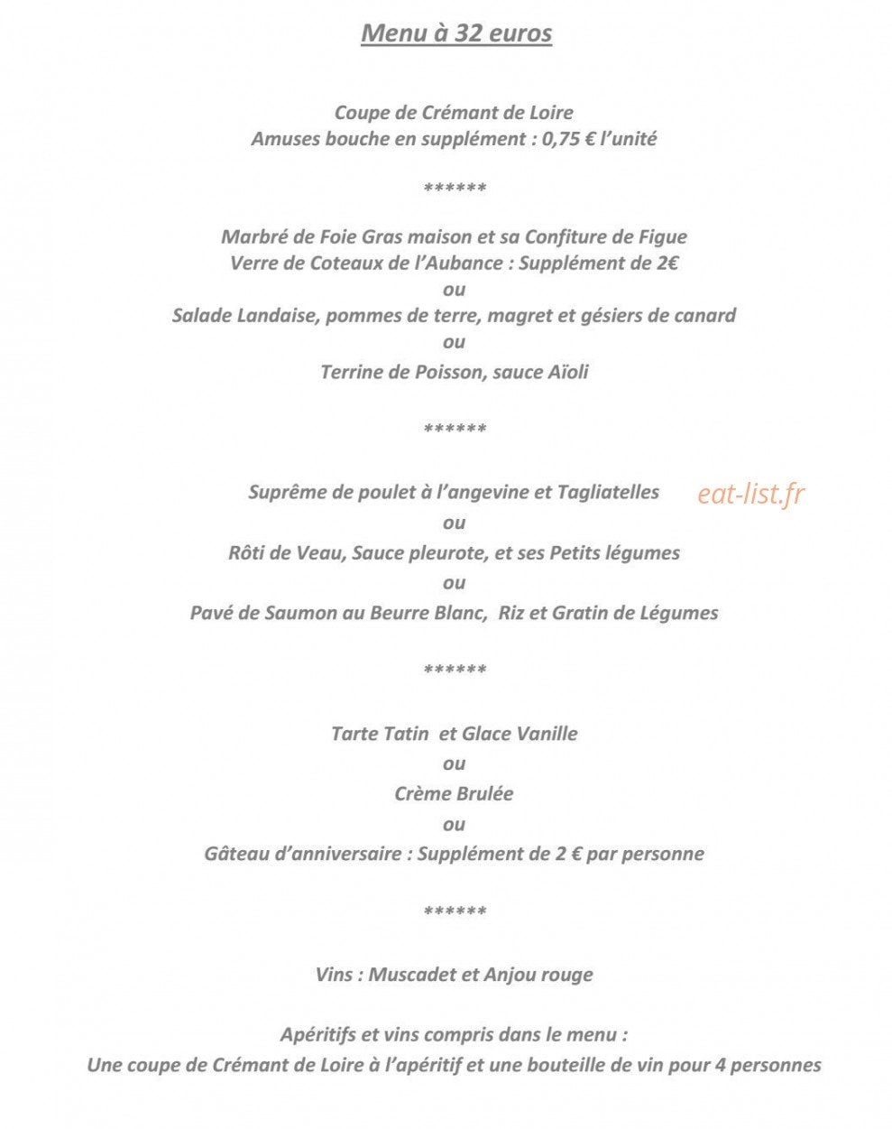 Restaurant La changerie — carte page 8