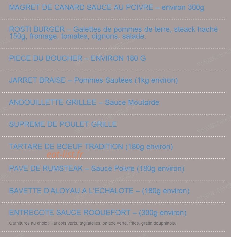 Restaurant La changerie — carte page 5