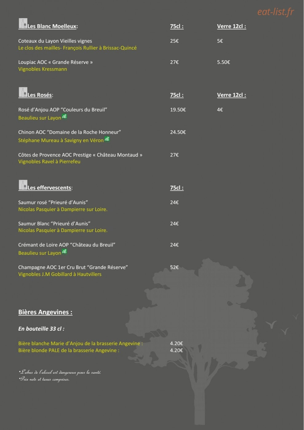 Auberge de Chanteclair — carte page 8