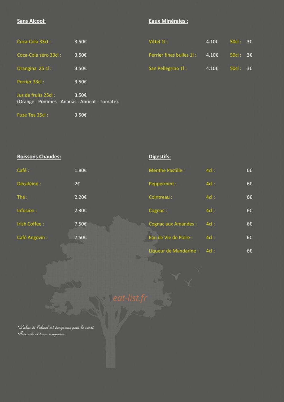 Auberge de Chanteclair — carte page 9