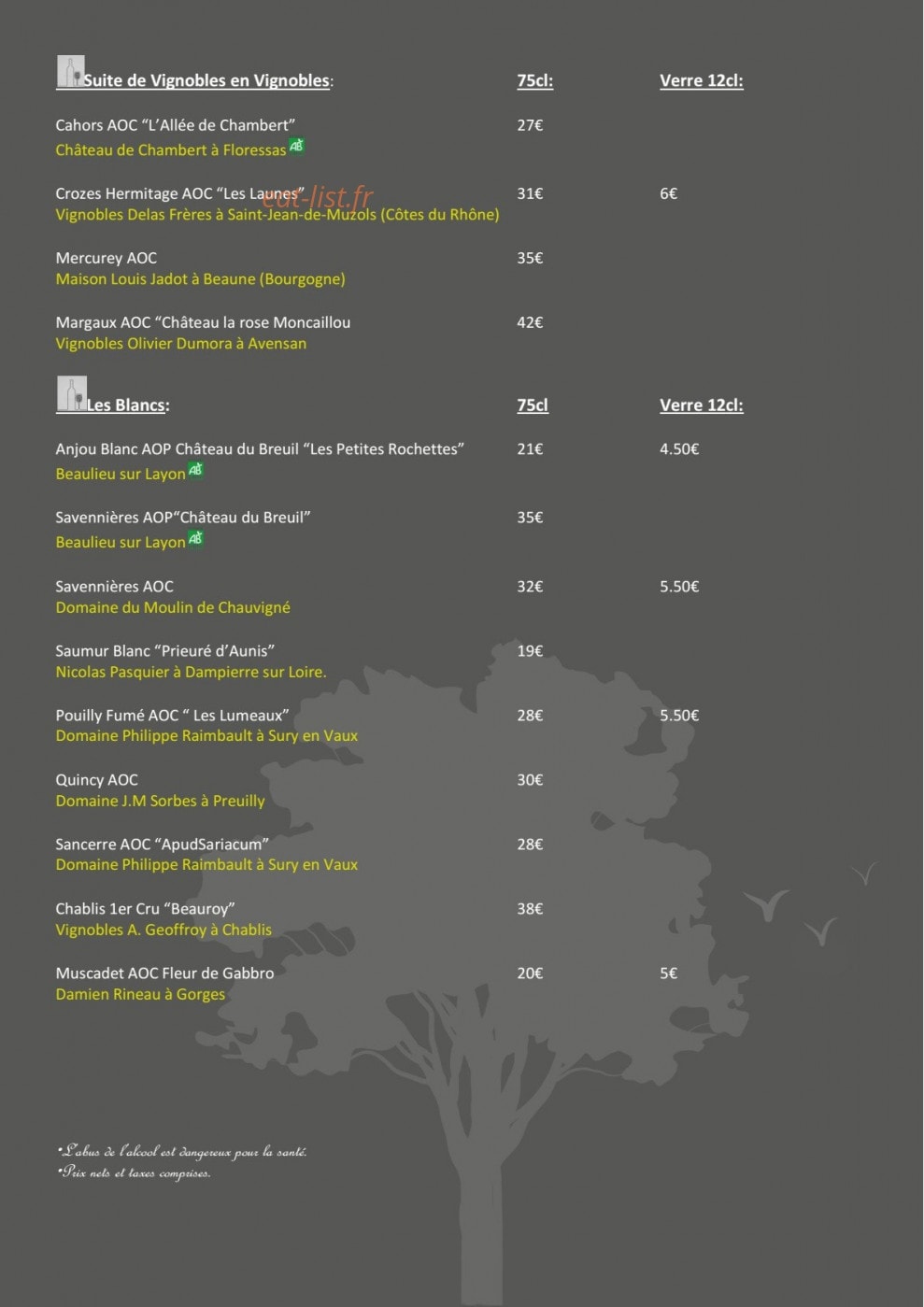 Auberge de Chanteclair — carte page 7