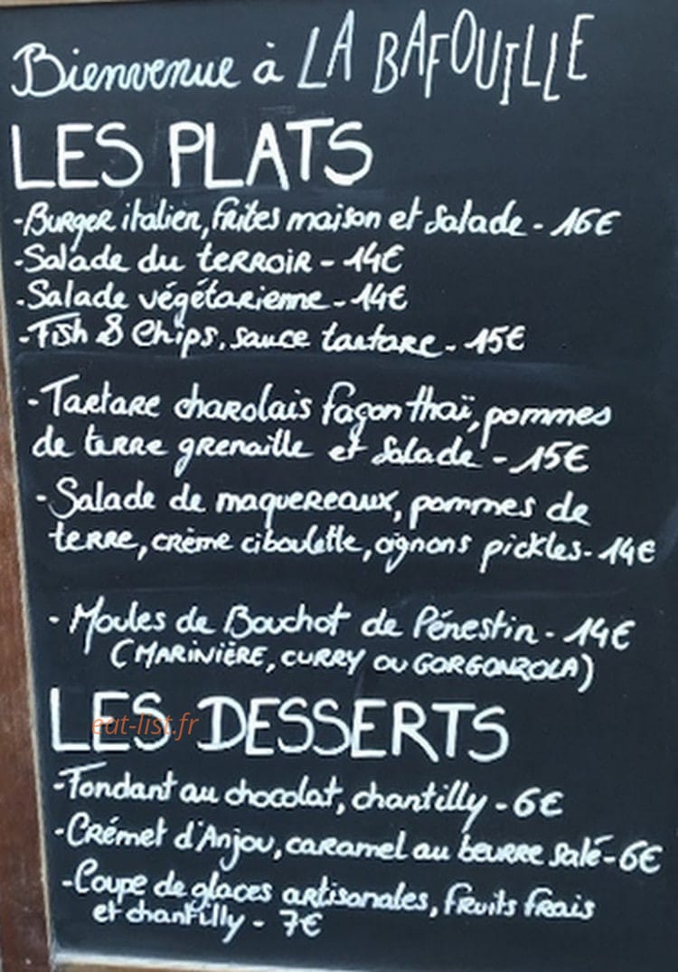 La Bafouille — carte page 1