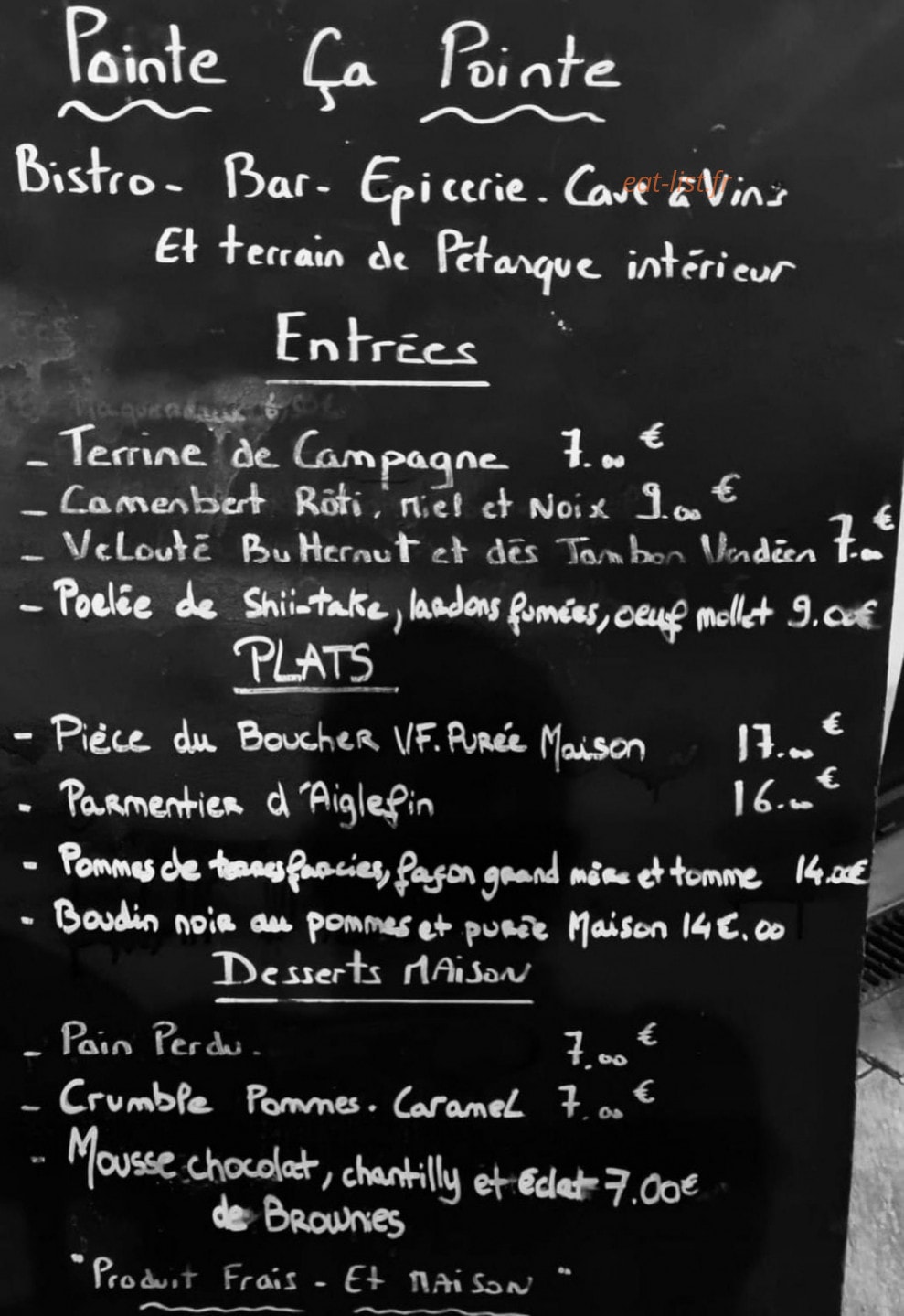 Pointe ça Pointe — carte page 1