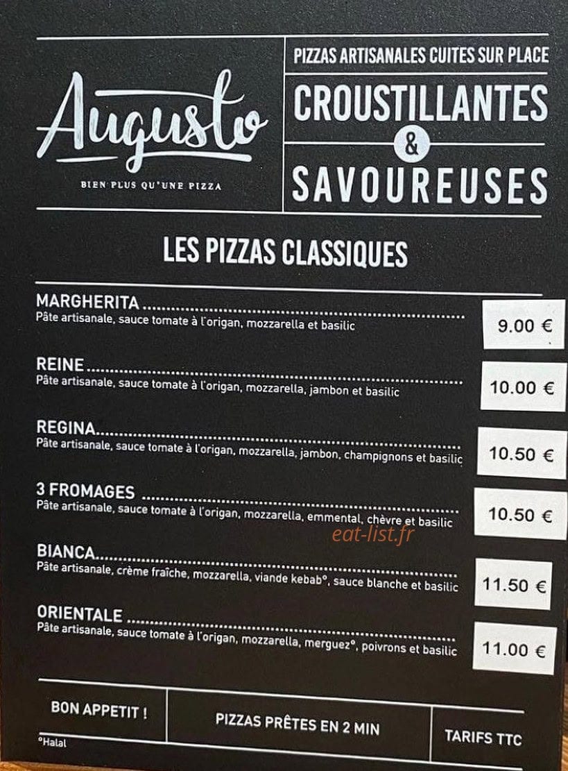 Le BH Café — carte page 1