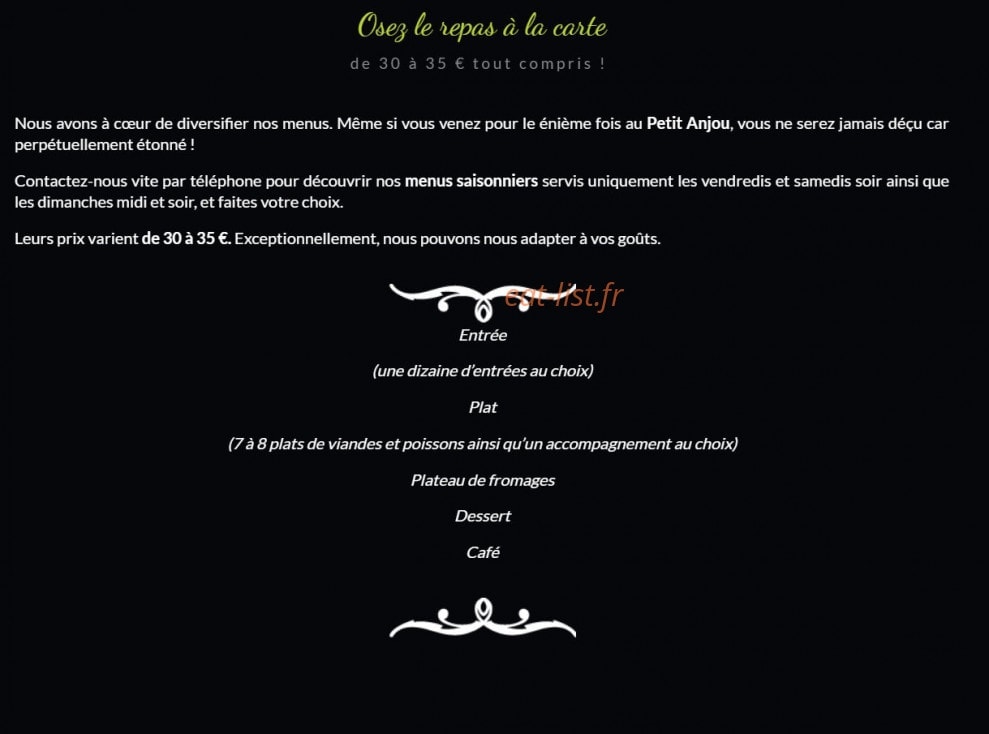 Le Petit Anjou — carte page 2