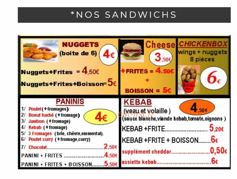 Pizzeria du Château — carte page 2