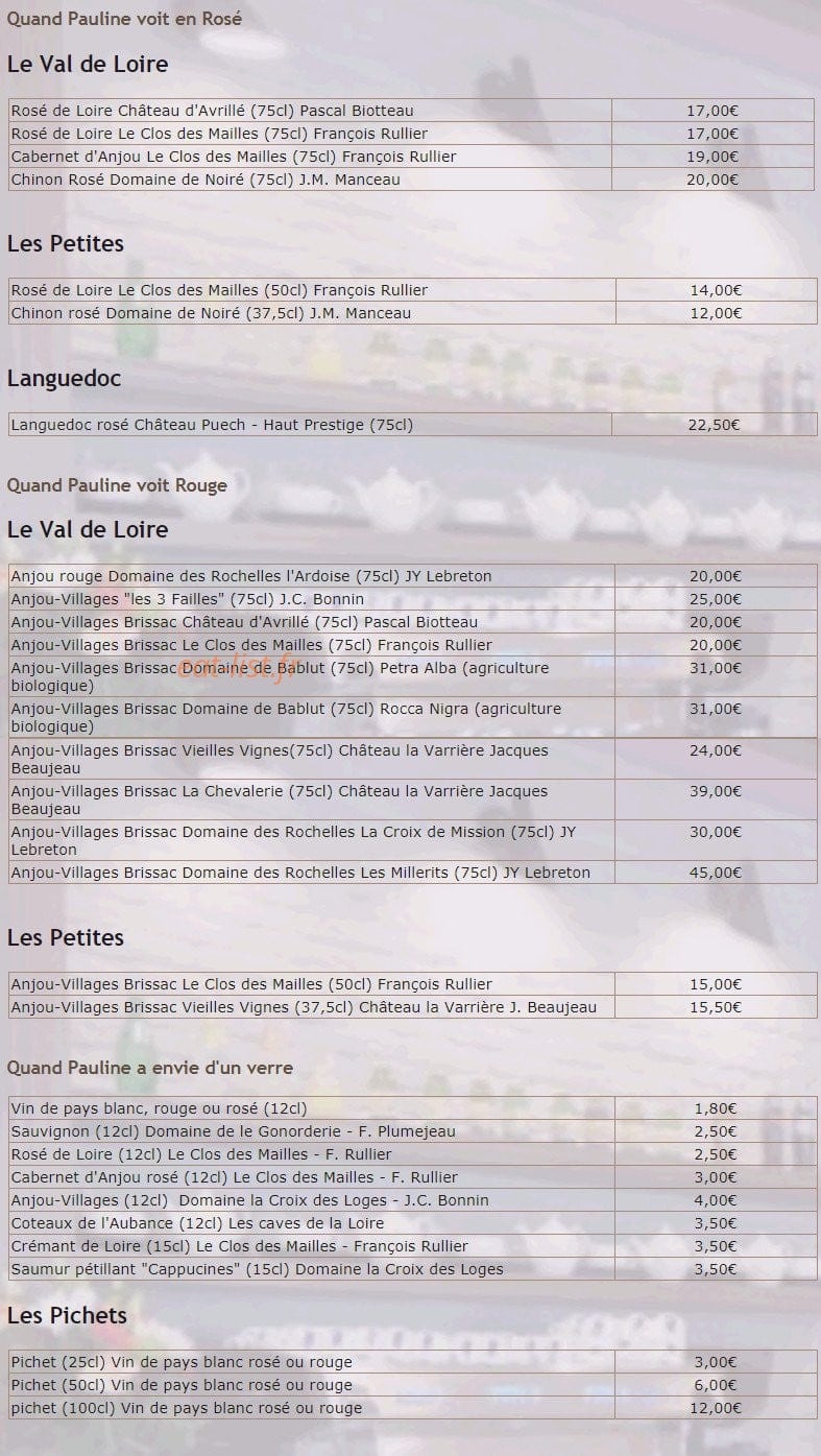 Le Bistrot 2 Pauline — carte page 3