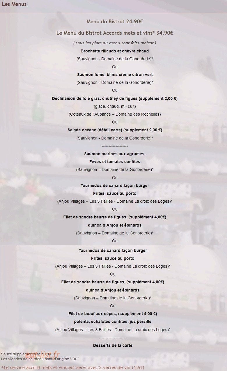 Le Bistrot 2 Pauline — carte page 7