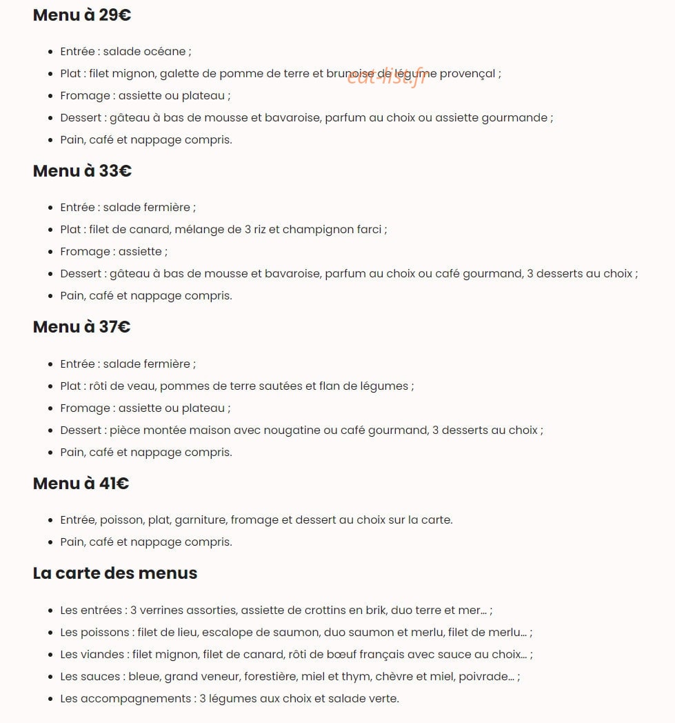 Plaisirs & Délices — carte page 1