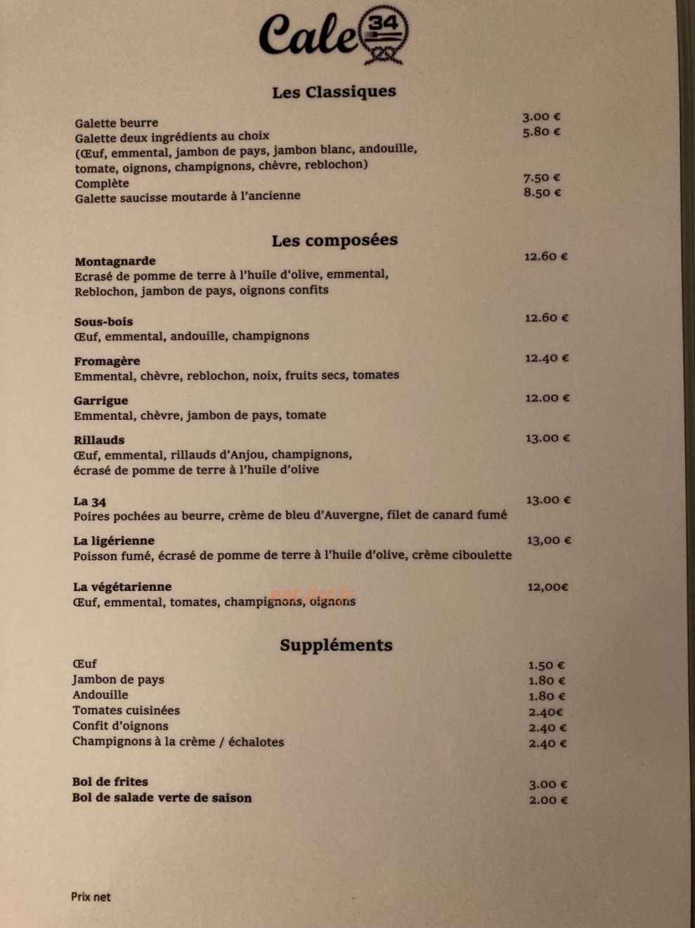 La Cale 34 — carte page 1