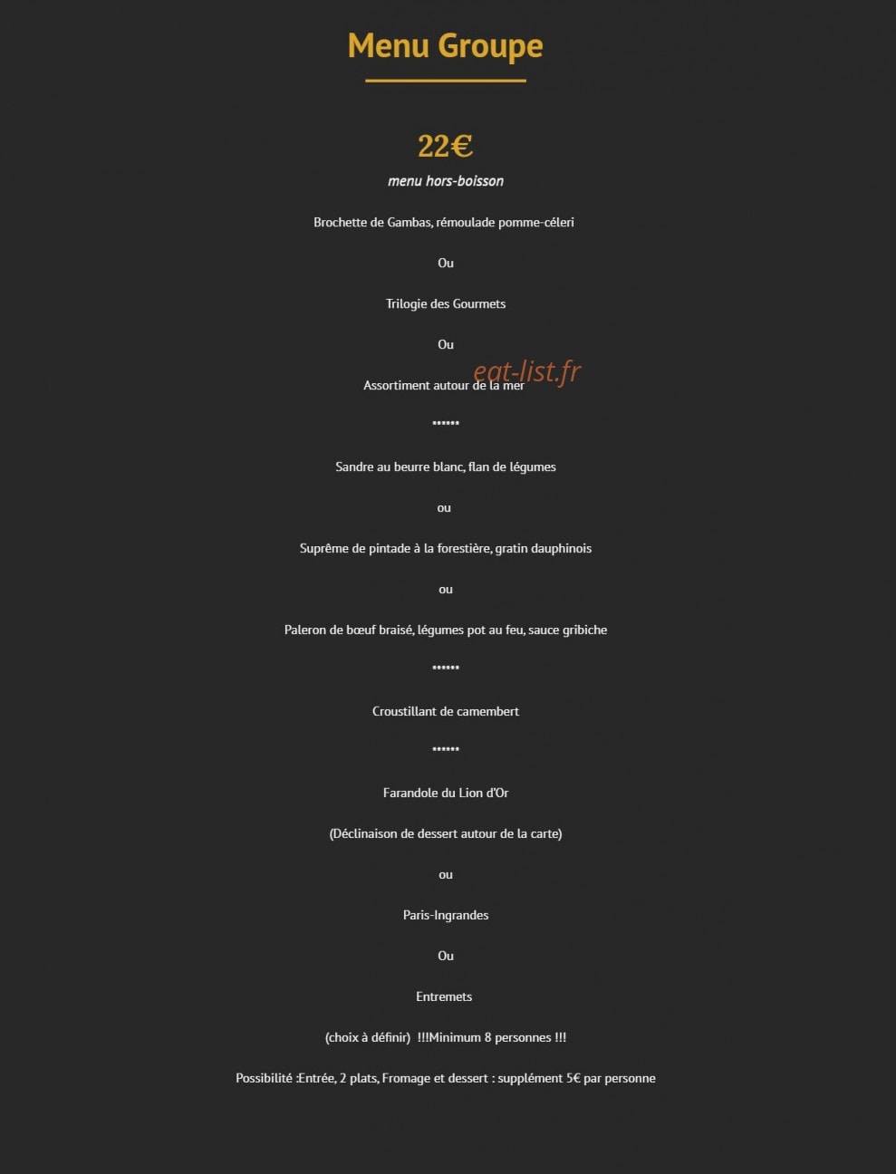 Le Lion d'Or — carte page 4